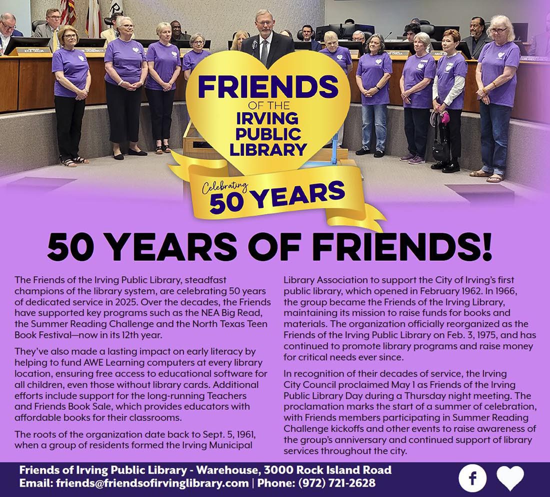 50 Years of Friends of the Irving Public Library
